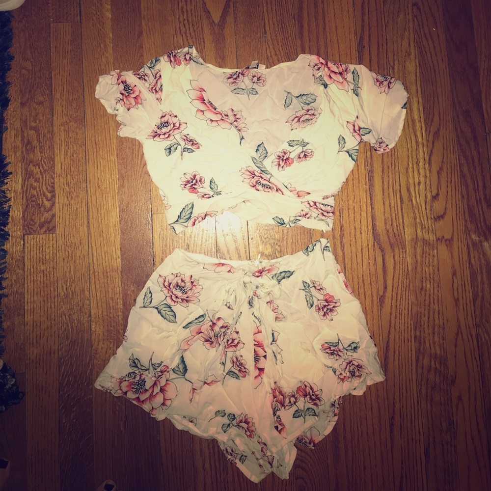 Floral Shorts and Top Set
